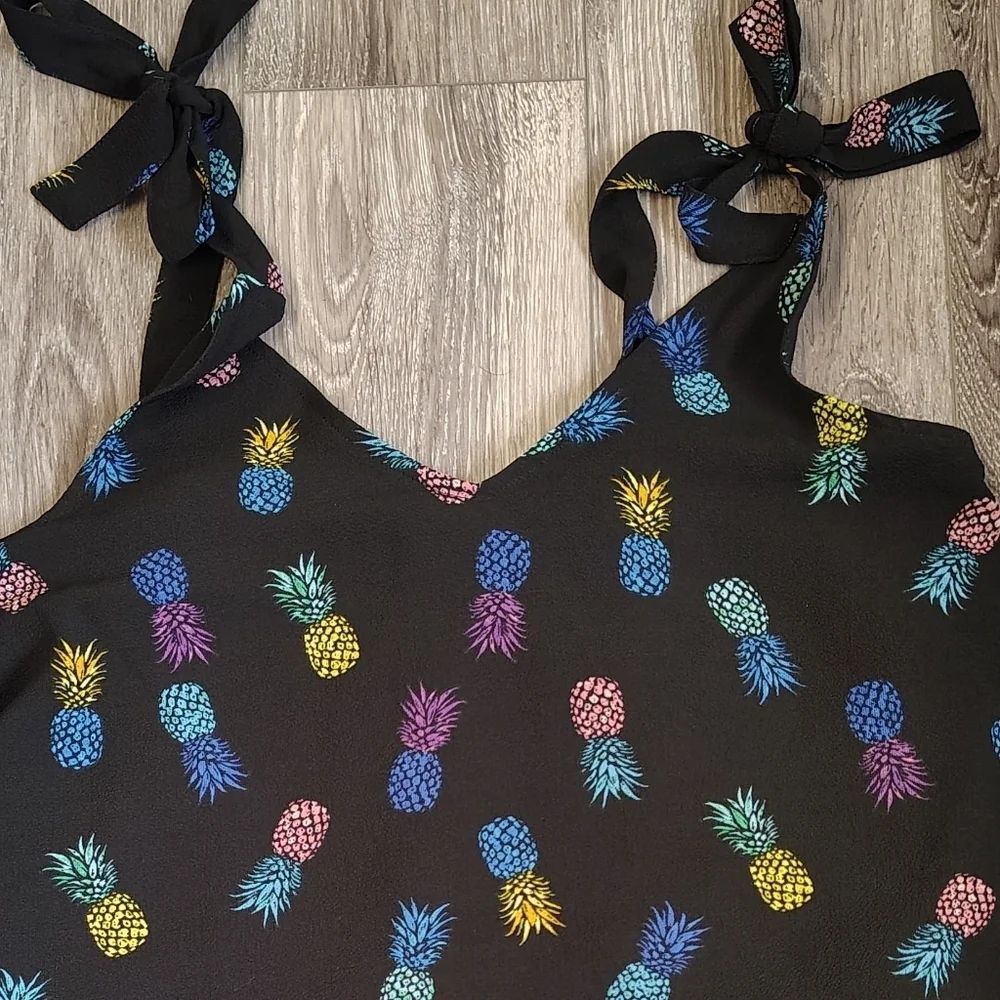 Colorful Pineapple Print Women's Romper